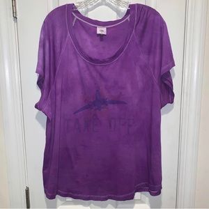 CABI Departure Tee, Spring 2022, *Dyed Amethyst*, XL, EUC (worn 2x) GORGEOUS!